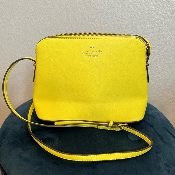 kate spade Bags Kate Spade Yellow Crossbody With Gold Accents